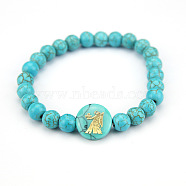 Minimalist European Style Constellation Synthetic Turquoise Beaded Stretch Bracelets for Women, Virgo(XC6059-12)