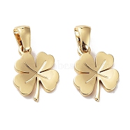 304 Stainless Steel Pendants, Clover Charm, Golden, 16x12.5x2mm, Hole: 5.5x3mm(STAS-P329-02G)