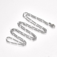 Brass Coated Iron Figaro Chain Necklace Making, with Lobster Claw Clasps, Gunmetal, 32 inch(81.5cm)(MAK-T006-03B)