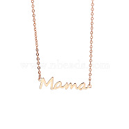 Simple Stainless Steel Mama Link Chain Necklaces for Mother's Day, Rose Gold, show in picture(QW8429-9)