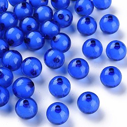 Transparent Acrylic Beads, Bead in Bead, Round, Royal Blue, 11.5x11mm, Hole: 2mm, about 520pcs/500g(TACR-S152-16A-751)