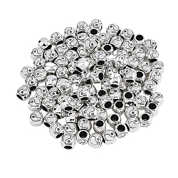 Tibetan Style Alloy European Beads, Large Hole Beads, Oval, Antique Silver, 9x10x8.5mm, Hole: 5mm, 100pcs/200g, 100pcs/box(FIND-DC0002-68)