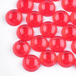 Translucent Resin Cabochons, Half Round/Dome, Red, 10x4.5mm(X-RESI-S361-10mm-07)
