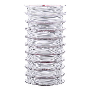 Tiger Tail Wire, Stainless Steel Wire, Round, Silver, 0.4mm, about 32.81 Feet(10m)/Set