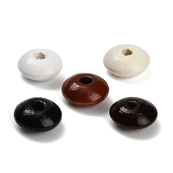 Maple Wood Beads, Rondelle, Mixed Color, 10x5mm, Hole: 3mm
