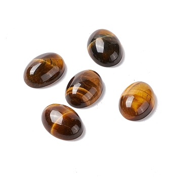 Natural Yellow Tiger Eye Cabochons, Oval, 17.5~18x12.5~13x5.5~6mm