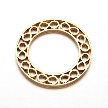 304 Stainless Steel Infinity Linking Rings, Golden, 35x2mm, Hole: 23mm
