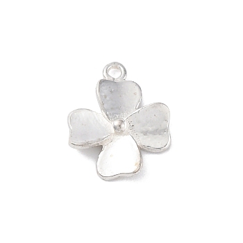 925 Sterling Silver Clover Charms, Silver, 11.5x9.5x2.5mm, Hole: 1mm