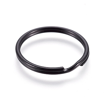 Iron Split Key Rings, Keychain Clasp Findings, Black, 25mm, Inner Diameter: 21.5mm