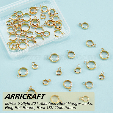 arricraft 50個 5 スタイル 201 ステンレス鋼チューブベイル(STAS-AR0001-30)-4