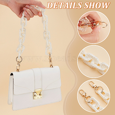Acrylic Imitation Pearl Rectangle Link Purse Chains(FIND-WH0126-254)-3