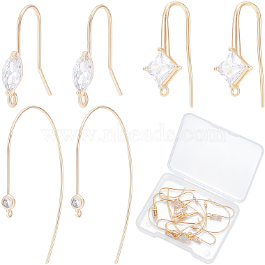 12Pcs 3 Styles Brass Earring Hooks(ZIRC-BBC0003-18)-1