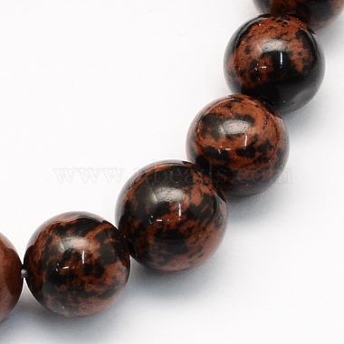 9mm Round Mahogany Obsidian Beads