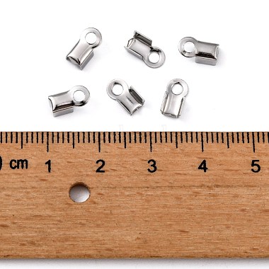 304 Stainless Steel Fold Over Crimp Cord Ends(STAS-M009-01B)-3