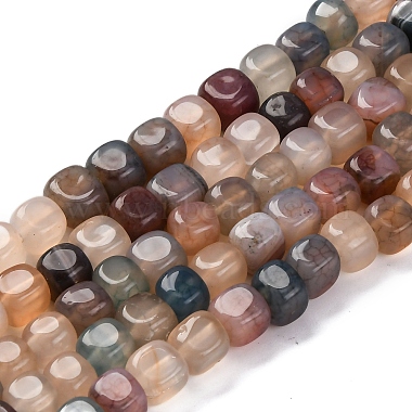 Light Salmon Cube Dragon Veins Agate Beads