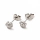 304 Stainless Steel Flower Stud Earrings for Women(EJEW-C004-04P)-1