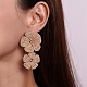 Flower Brass Findings Raffia Dangle Stud Earrings(FS-WG044A9-07)-2