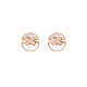 Elegant Rose Gold Inlaid White Shell Necklace and Earrings Set(UI3031-1)-1