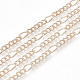 Brass Coated Iron Figaro Chain Necklace Making(MAK-T006-03RG)-2