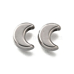304 Stainless Steel Beads, Moon, Anti-Tarnish, Stainless Steel Color, 8x6.5x4mm, Hole: 1.4mm(STAS-V009-08P)