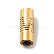 304 Stainless Steel Magnetic Clasps, Column, Ion Plating(IP), Real 18K Gold Plated, 18x7mm, Hole: 4mm(STAS-B082-02B-G)