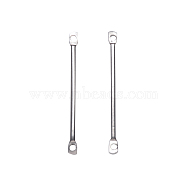 Tarnish Resistant 304 Stainless Steel Links connectors, Bar, Stainless Steel Color, 25x1.2mm, Hole: 1mm(STAS-Q229-01)