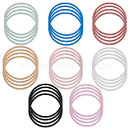 BENECREAT 32Pcs 8 Colors Steel Wire Round Snake Chain Bracelets Set, Guitar String Coil Bracelets for Women, Mixed Color, Inner Diameter: 2-1/4 inch(5.6cm), 4Pcs/color(BJEW-BC0001-02)