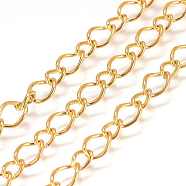 Iron Handmade Chains Figaro Chains Mother-Son Chains, Unwelded, Lead Free and Nickel Free and Cadmium Free, Golden, with Spool, Mother Link:5x8mm, 1mm thick, Son Link:3.5x4mm, 0.81mm thick, about 328.08 Feet(100m)/roll(CHSM003Y-G)