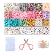 DIY Polymer Clay Beads Bracelet Making Kits, Including Dis Polymer Clay Beads, CCB Plastic & Brass & Acrylic Beads, Scissors and Elastic Thread, Mixed Color, Polymer Clay Beads: about 93pcs/bag(DIY-FS0002-29)