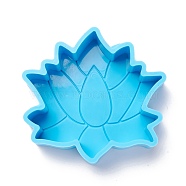 Lotus DIY Decoration Silicone Molds, Resin Casting Molds, For UV Resin, Epoxy Resin Jewelry Making, Deep Sky Blue, 91x96x31mm(DIY-I085-16)