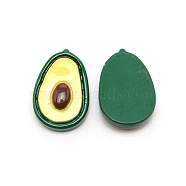 Resin Cabochons Accessories, Imitation Fruit, Avocado, Green, 24~24.5x16.5~17x5.5~6mm(RESI-WH0021-19)