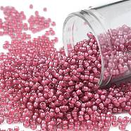 TOHO Round Seed Beads, Japanese Seed Beads, (959) Inside Color Light Amethyst/Pink Lined, 11/0, 2.2mm, Hole: 0.8mm, about 5555pcs/50g(SEED-XTR11-0959)