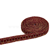 Polyester Braided Lace Trim, Garment Curtain Accessories, Red, 3/4 inch(20mm), about 13.67 Yards(12.5m)/Card(OCOR-WH0079-71C)