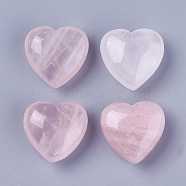 Natural Rose Quartz Heart Love Stone, Pocket Palm Stone for Reiki Balancing, 29~29.8x30~30.4x14.2~15mm(G-O174-13)