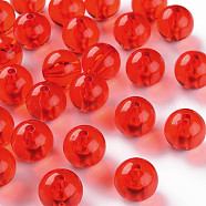 Transparent Acrylic Beads, Round, Red, 16x15mm, Hole: 2.8mm(X-MACR-S370-A16mm-712)