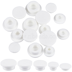 15Pcs 5 Styles Silicone Hole Plug Waterproof Plug, Snap in Hole Plugs, for Furniture Fencing, White, 23~36x8~14mm, Inner Diameter: 15~26.5mm, 3pcs/style(AJEW-GF0007-94)