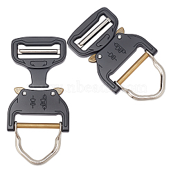 CHGCRAFT Plastic Side Release Buckles, Survival Bracelet Clasps, with Alloy Findings, Black, 99x56x8mm(FIND-CA0003-67)