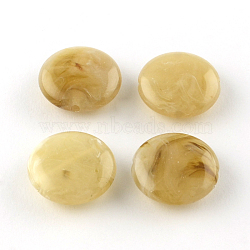 Flat Round Imitation Gemstone Acrylic Beads, Dark Khaki, 22x8.5mm, Hole: 2mm, about 190pcs/500g(OACR-R051-19)