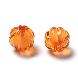 Autumn Theme Transparent Acrylic Beads, Bead in Bead, Round, Pumpkin, Orange Red, 3/8 inch(10mm), Hole: 2mm(X-TACR-S089-10mm-11)