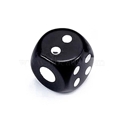 Natural Black Agate Carved Cube Dice, for Playing Tabletop Games, 15x15x15mm(PW-WG57879-06)