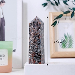 Point Tower Natural Fluorescent Syenite Rock Home Display Decoration, Healing Stone Wands, for Reiki Chakra Meditation Therapy Decors, Hexagon Prism, 70~80mm(PW-WG91074-01)