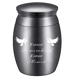 CREATCABIN Alloy Cremation Urn Kit, with Disposable Flatware Spoons, Silver Polishing Cloth, Velvet Packing Pouches, Bird Pattern, 40.5x30mm, 1pc(AJEW-CN0001-11H)