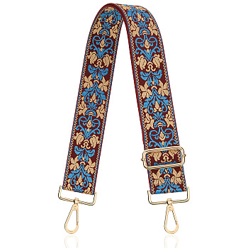 Ethnic Style Embroidered Adjustable Strap Accessory, Dodger Blue, 130x5cm