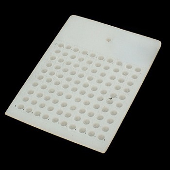 Plastic Bead Counter Boards, for Counting 5mm 100 Beads, White, 67x99x4mm, Bead Size: 5mm