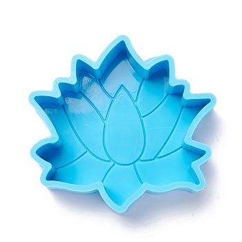 Lotus DIY Decoration Silicone Molds, Resin Casting Molds, For UV Resin, Epoxy Resin Jewelry Making, Deep Sky Blue, 91x96x31mm