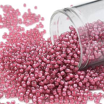 TOHO Round Seed Beads, Japanese Seed Beads, (959) Inside Color Light Amethyst/Pink Lined, 11/0, 2.2mm, Hole: 0.8mm, about 5555pcs/50g