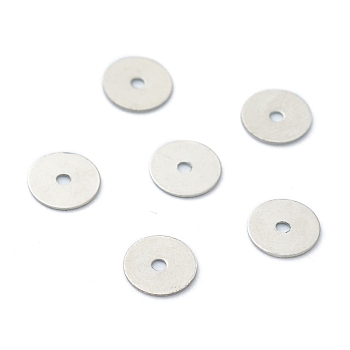 304 Stainless Steel Spacer Beads, Disc, Stainless Steel Color, 6x0.3mm, Hole: 1mm