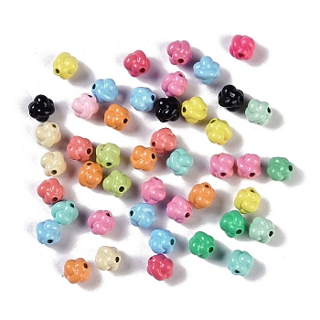 Spray Paint Alloy Beads, Knot, Mixed Color, 7x8x7.5mm, Hole: 1.4mm
