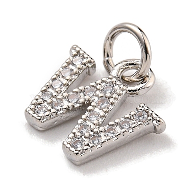 Initial Letter Brass with Cubic Zirconia Charms(KK-Q814-26W-P)-2