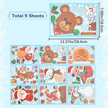 9 Sheets 9 Styles Christmas Themed PVC Static Stickers(STIC-WH0004-07)-2